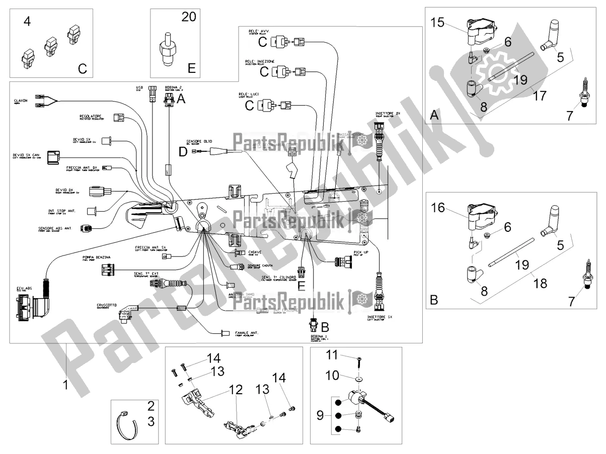 Toutes les pièces pour le Système électrique Central du Moto-Guzzi V7 III Racer 10 TH Anniversary Apac 750 2020