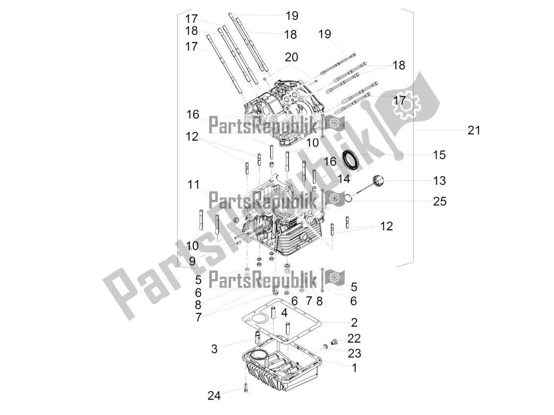 Todas as partes de Cárteres Eu do Moto-Guzzi V7 III Racer 10 TH Anniversary Apac 750 2020