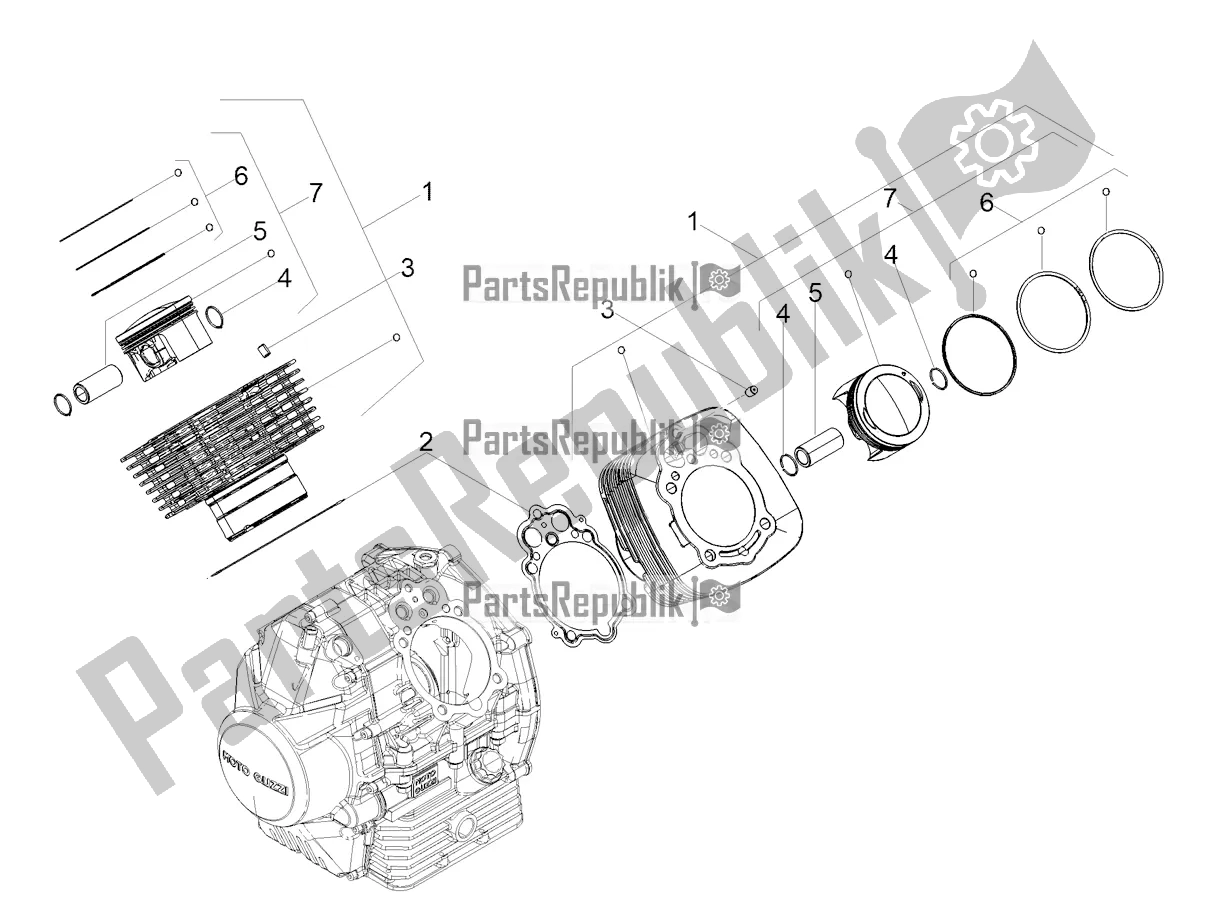 Toutes les pièces pour le Cylindre - Piston du Moto-Guzzi V7 III Racer 10 TH Anniversary Apac 750 2020