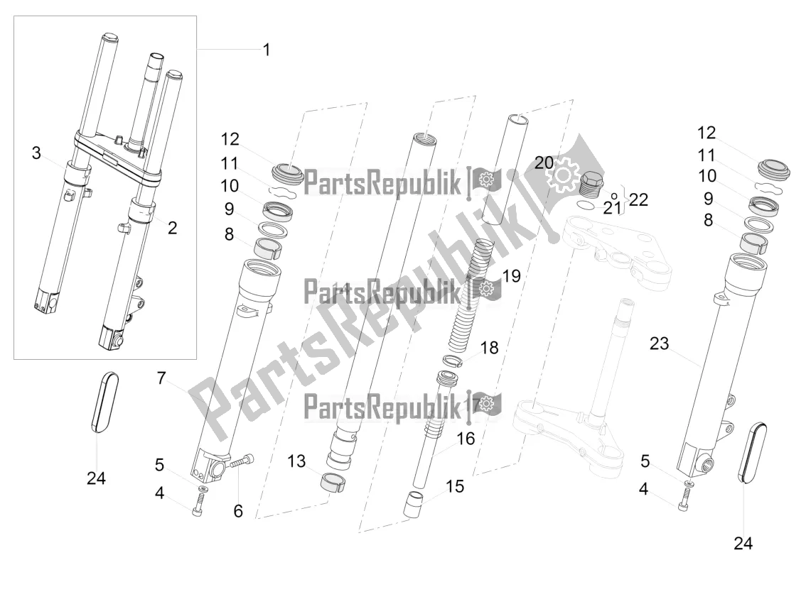 Toutes les pièces pour le Fourche Avant Kaifa du Moto-Guzzi V7 III Racer 10 TH Anniversary Apac 750 2020