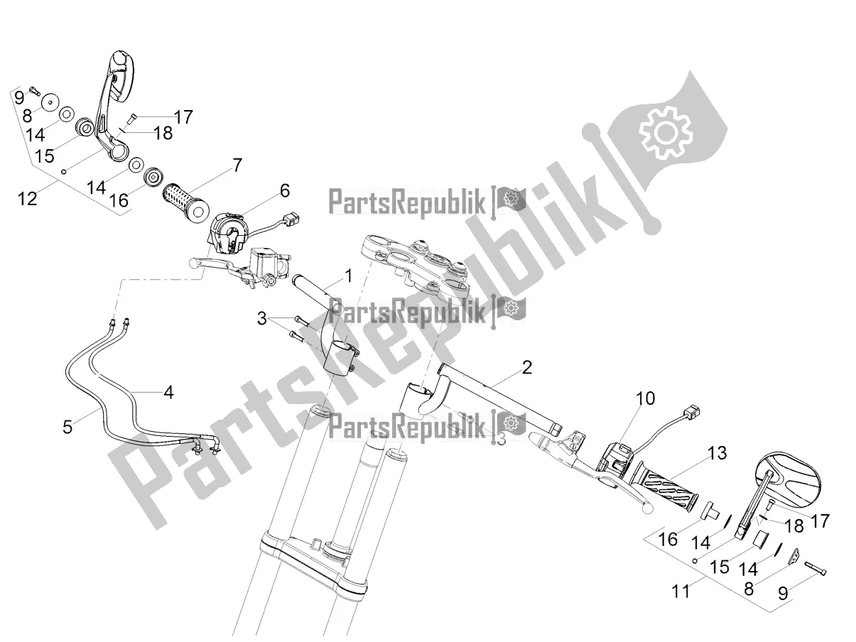 Toutes les pièces pour le Guidon - Commandes du Moto-Guzzi V7 III Racer 10 TH Anniversary Apac 750 2020