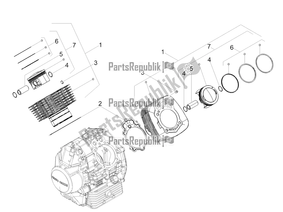 Toutes les pièces pour le Cylindre - Piston du Moto-Guzzi V7 III Racer 10 TH Anniversary Apac 750 2021