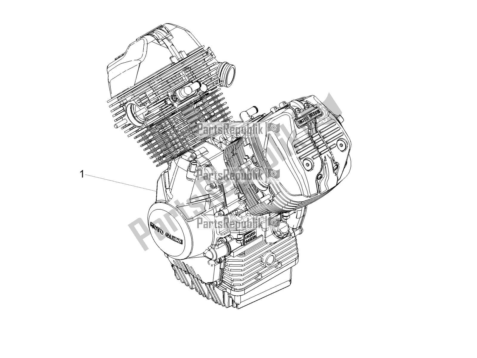 All parts for the Engine-completing Part-lever of the Moto-Guzzi V7 III Racer 10 TH Anniversary Apac 750 2021