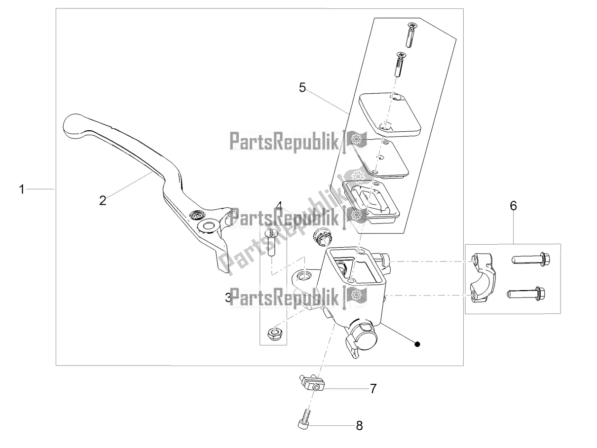 Tutte le parti per il Pompa Freno Anteriore del Moto-Guzzi V7 III Racer 10 TH Anniversary Apac 750 2021