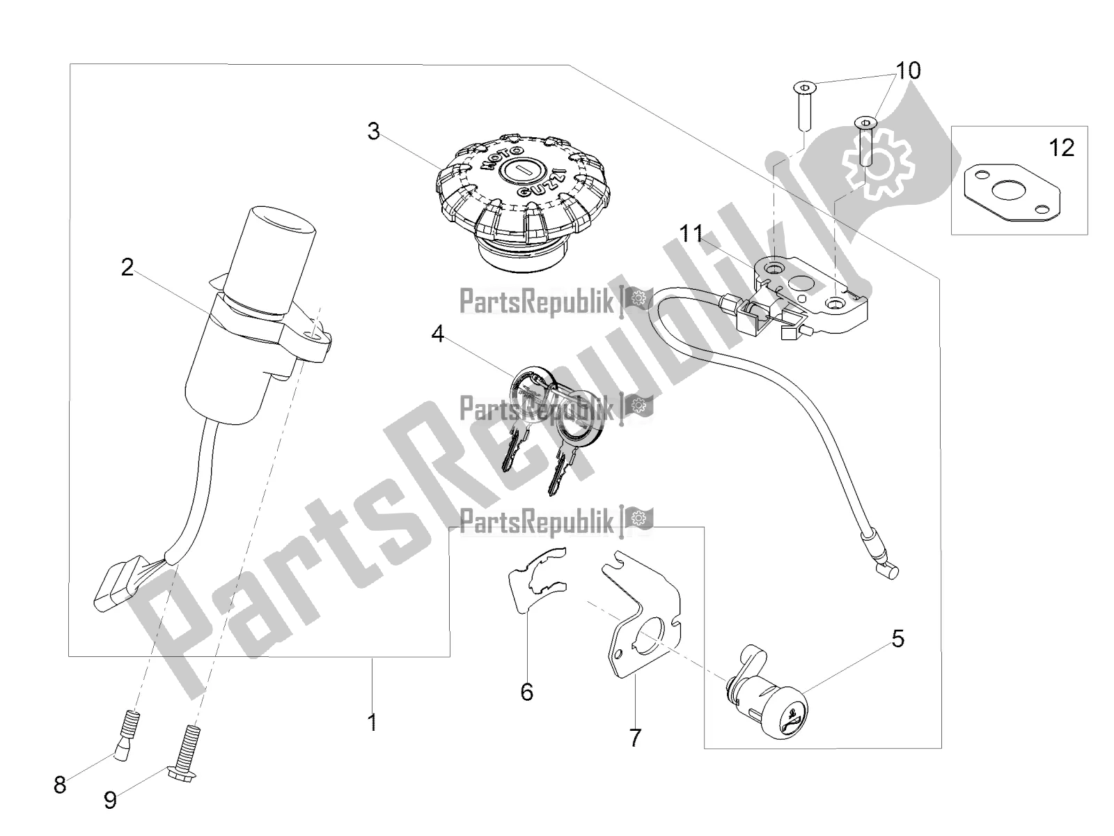 Todas las partes para Cerraduras de Moto-Guzzi V7 III Racer 10 TH Anniversary Apac 750 2021