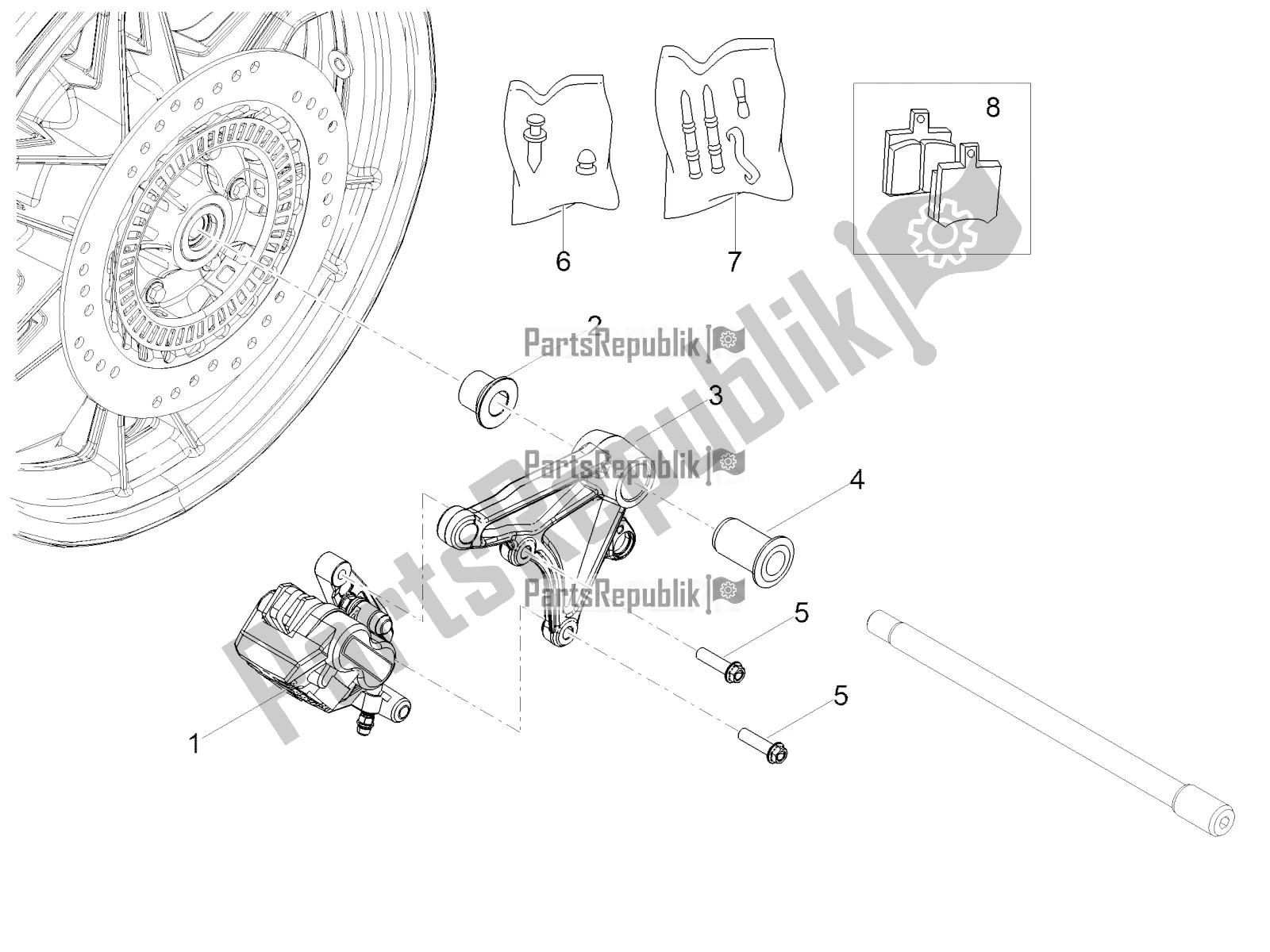 Toutes les pièces pour le étrier De Frein Arrière du Moto-Guzzi V7 III Racer 10 TH Anniversary Apac 750 2021