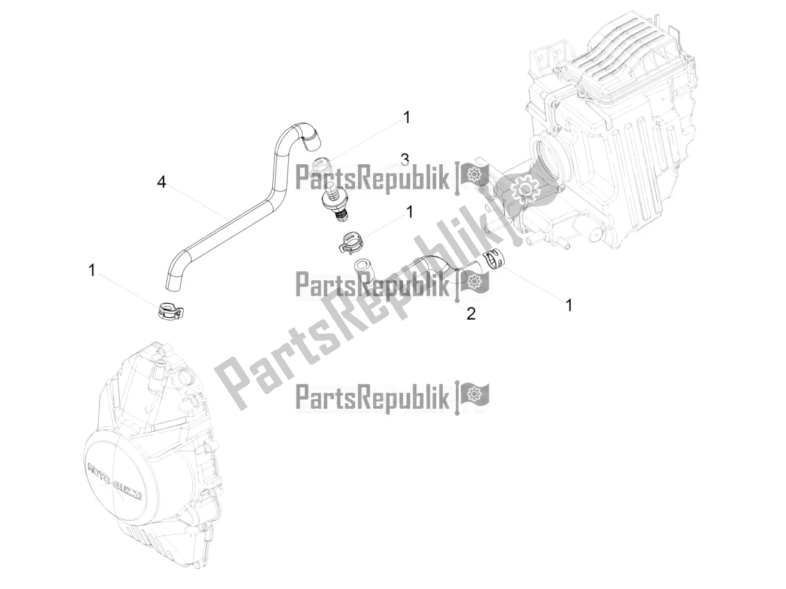 Tutte le parti per il Sistema Di Soffiaggio del Moto-Guzzi V7 III Racer 10 TH Anniversary USA 750 2020