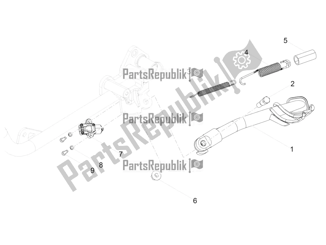 Toutes les pièces pour le Béquille Centrale du Moto-Guzzi V7 III Racer 10 TH Anniversary USA 750 2020