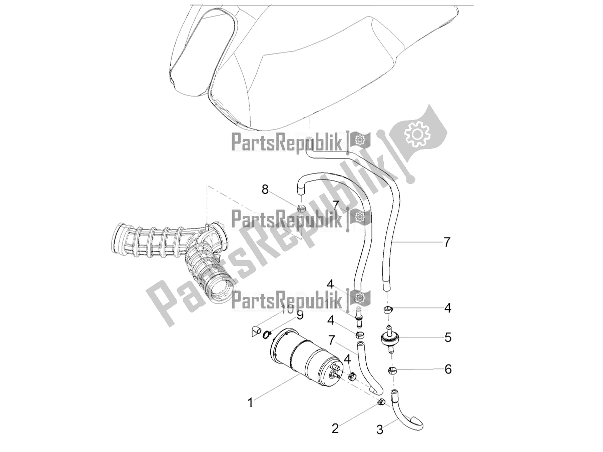 Todas las partes para Sistema De Recuperación De Vapor De Combustible de Moto-Guzzi V7 III Racer 10 TH Anniversary USA 750 2020