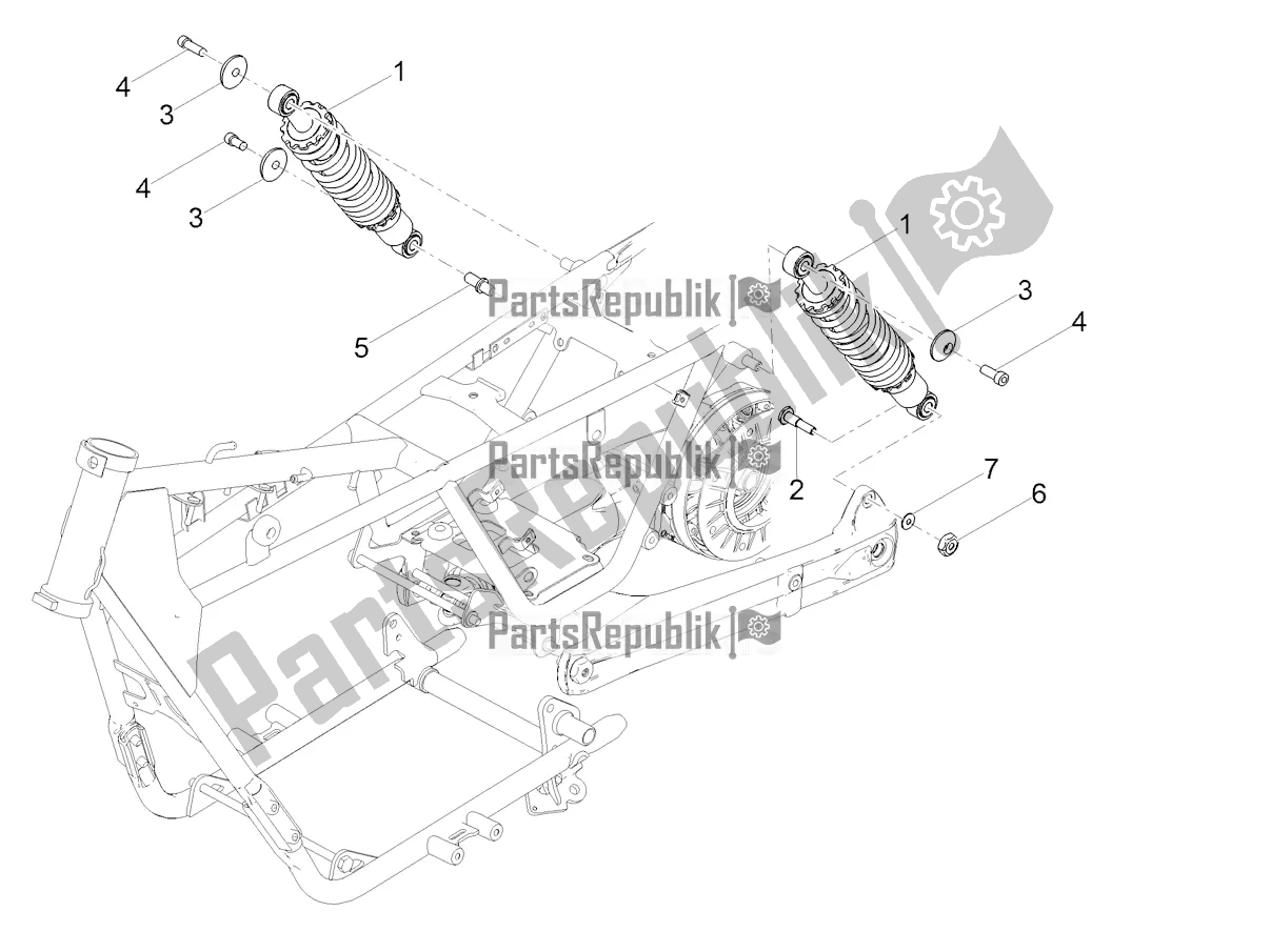 Toutes les pièces pour le Amortisseur du Moto-Guzzi V7 III Racer 10 TH Anniversary USA 750 2020