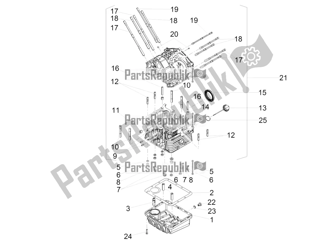 Todas as partes de Cárteres Eu do Moto-Guzzi V7 III Racer 10 TH Anniversary USA 750 2021