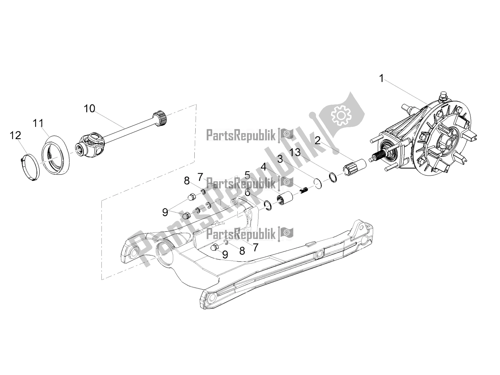 Toutes les pièces pour le Transmission Terminée du Moto-Guzzi V7 III Racer 10 TH Anniversary USA 750 2021