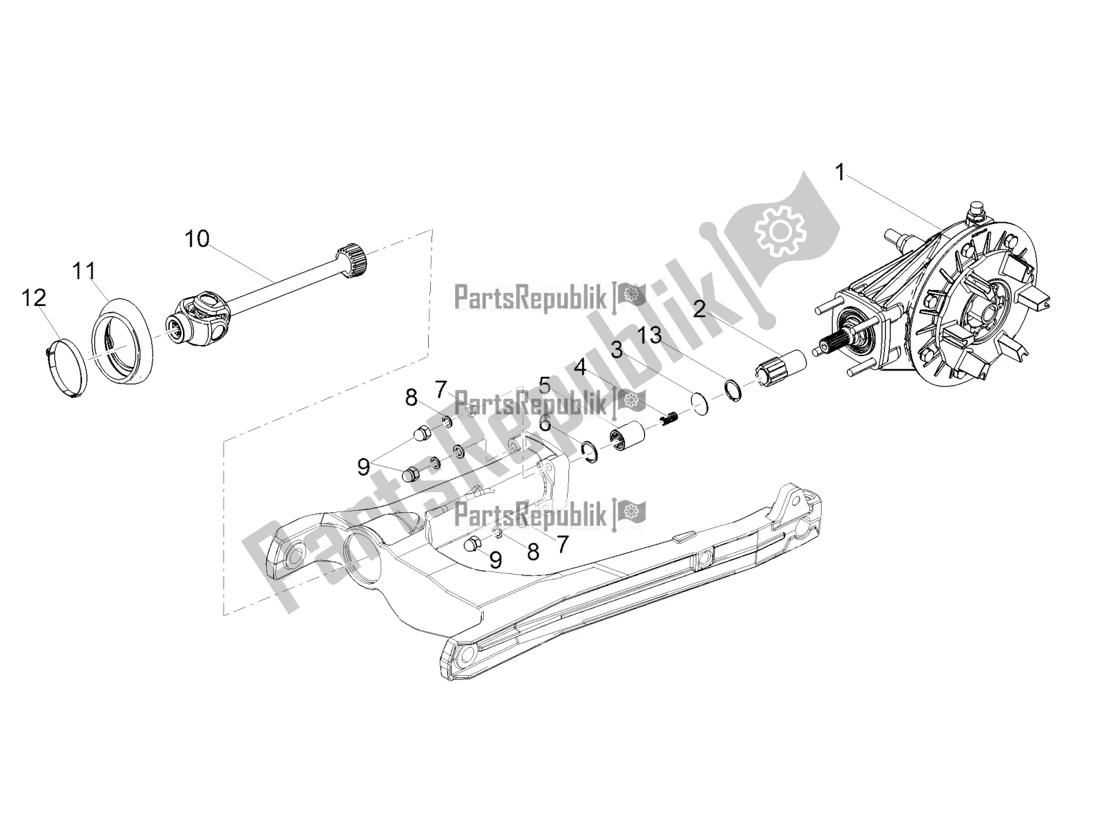 Toutes les pièces pour le Transmission Terminée du Moto-Guzzi V7 III Racer 750 ABS 2017