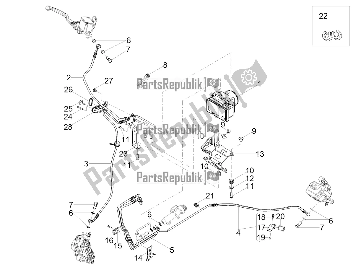 All parts for the Abs Brake System of the Moto-Guzzi V7 III Racer 750 ABS 2018