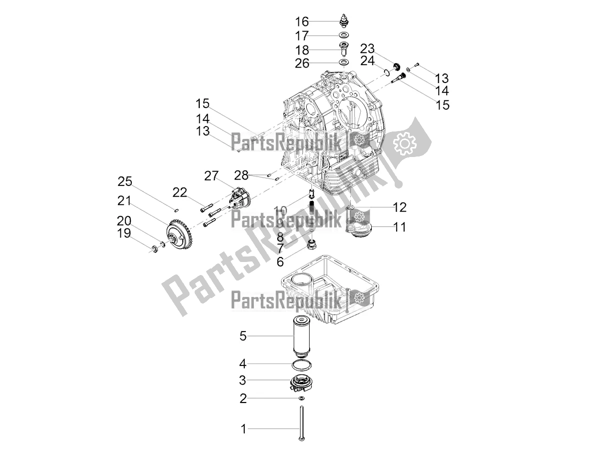 Todas as partes de Lubrificação do Moto-Guzzi V7 III Racer 750 ABS 2018