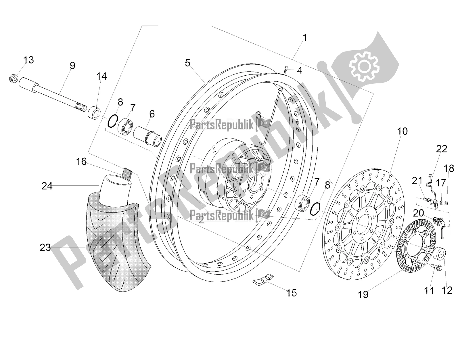 Todas las partes para Rueda Delantera de Moto-Guzzi V7 III Racer 750 ABS 2019