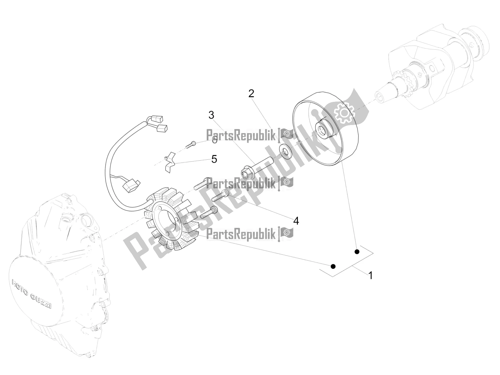 Toutes les pièces pour le Unité Magnéto Assy / Allumage Cdi du Moto-Guzzi V7 III Racer 750 E4 ABS 2017-2018-2019 Nafta 2017