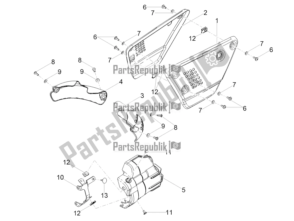 All parts for the Central Body of the Moto-Guzzi V7 III Racer 750 E4 ABS 2017-2018-2019 Nafta 2017