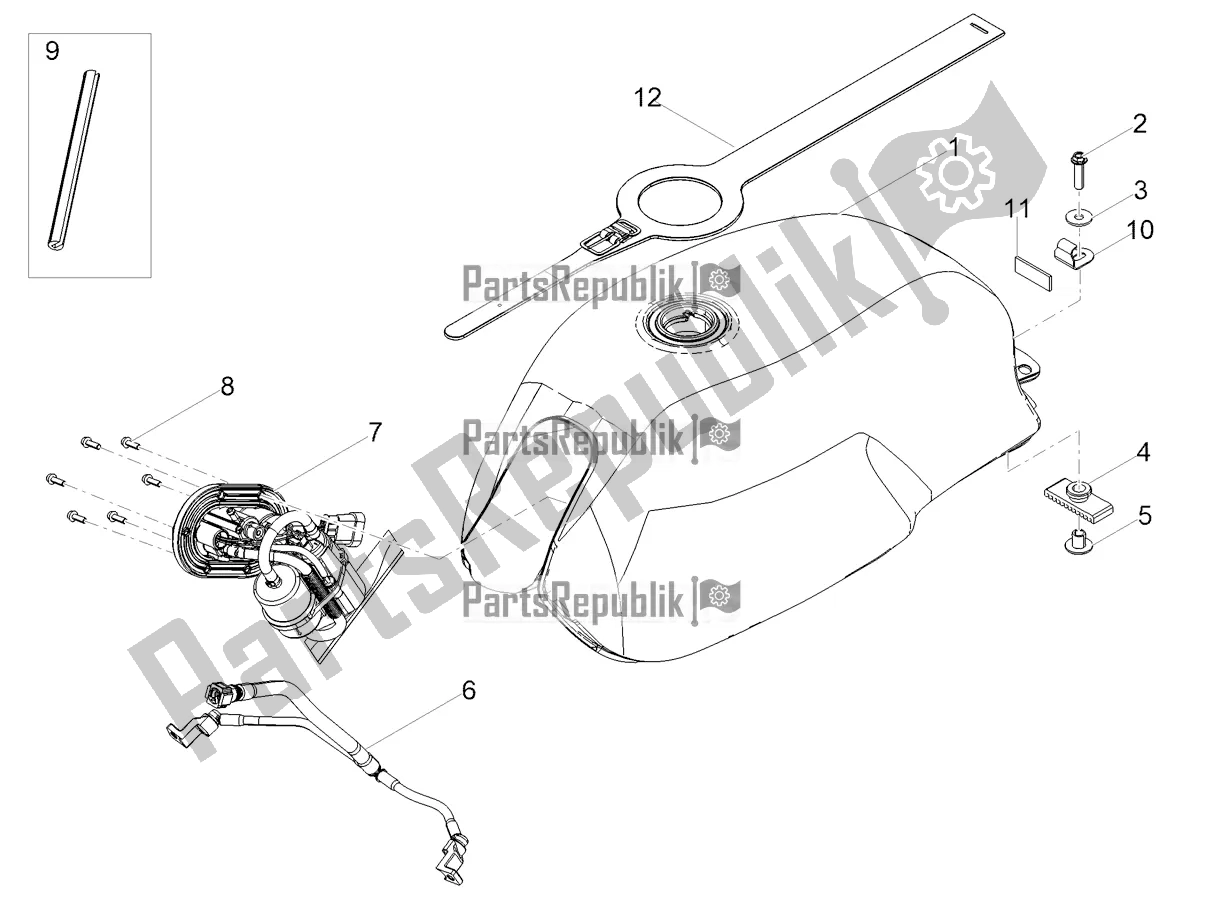 Toutes les pièces pour le Réservoir D'essence du Moto-Guzzi V7 III Racer 750 E4 ABS 2017-2018-2019 Nafta 2017