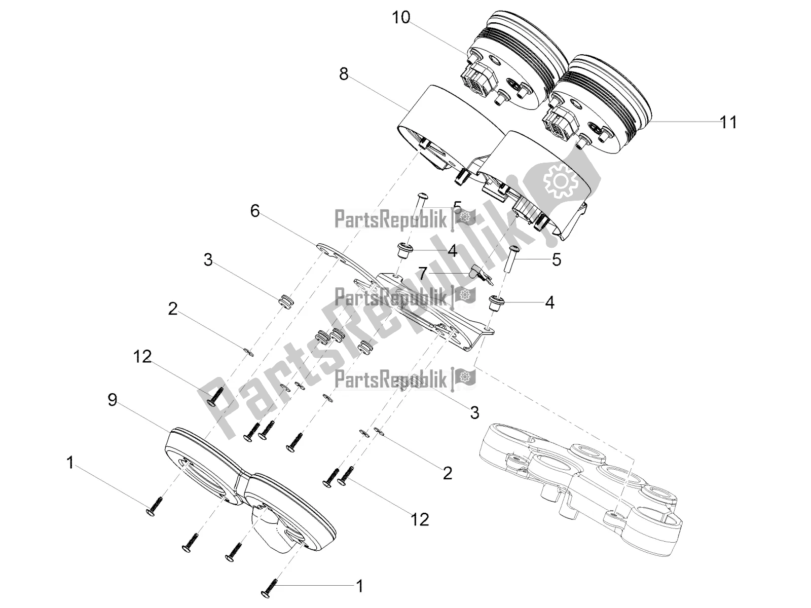 Toutes les pièces pour le Instruments du Moto-Guzzi V7 III Racer 750 E4 ABS 2017-2018-2019 Nafta 2017