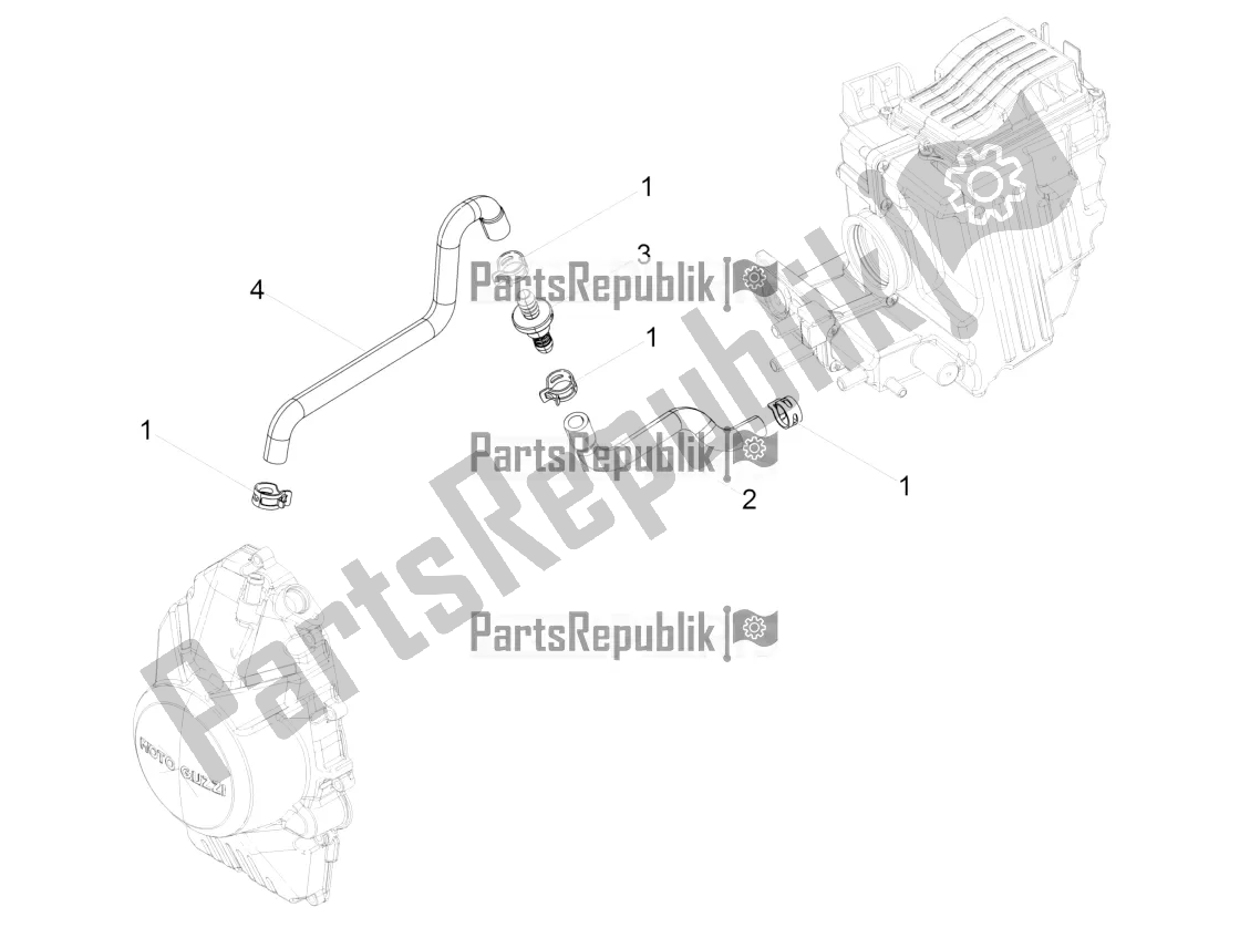 All parts for the Blow-by System of the Moto-Guzzi V7 III Racer 750 E4 ABS 2017-2018-2019 Nafta 2018