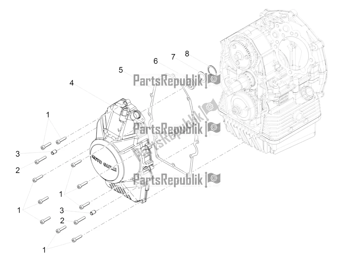 Toutes les pièces pour le Couvercle De Volant du Moto-Guzzi V7 III Racer 750 E4 ABS 2017-2018-2019 Nafta 2018