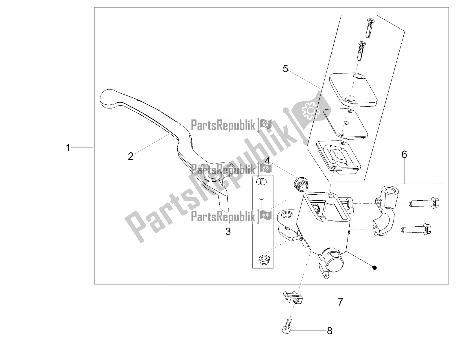 Tutte le parti per il Pompa Freno Anteriore del Moto-Guzzi V7 III Racer 750 E4 ABS 2017-2018-2019 Nafta 2018