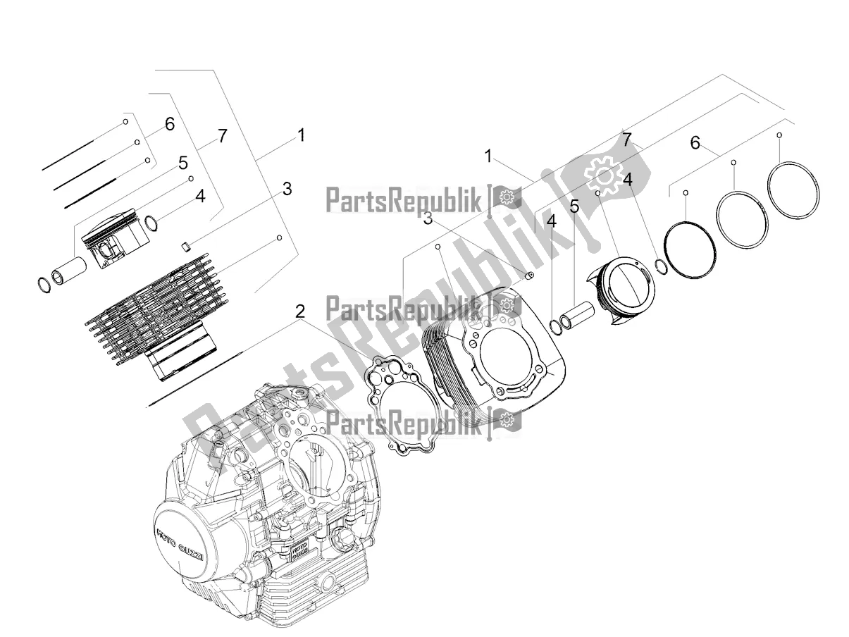 All parts for the Cylinder - Piston of the Moto-Guzzi V7 III Racer 750 E4 ABS 2017-2018-2019 Nafta 2019