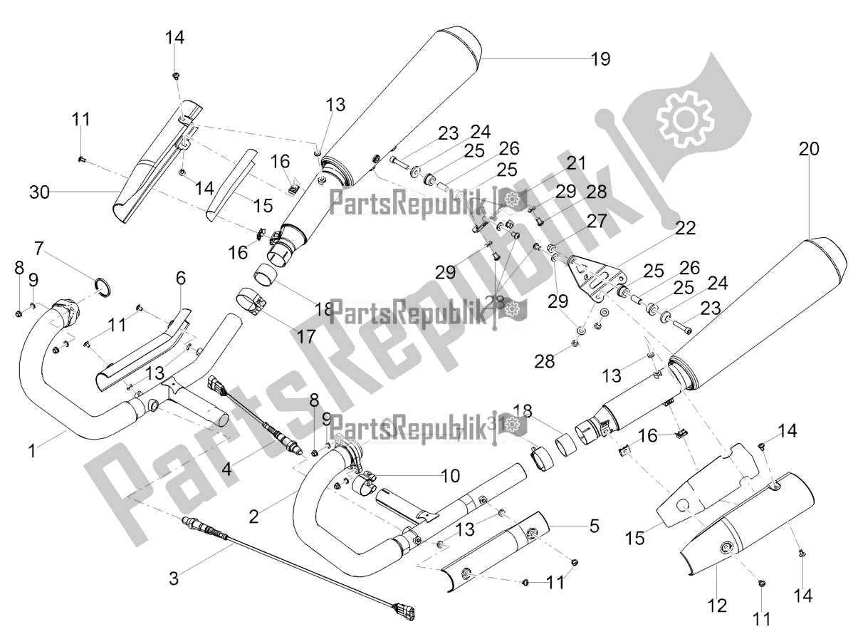 Toutes les pièces pour le Tuyau D'échappement du Moto-Guzzi V7 III Racer 750 E4 ABS 2017-2018-2019 Nafta 2019