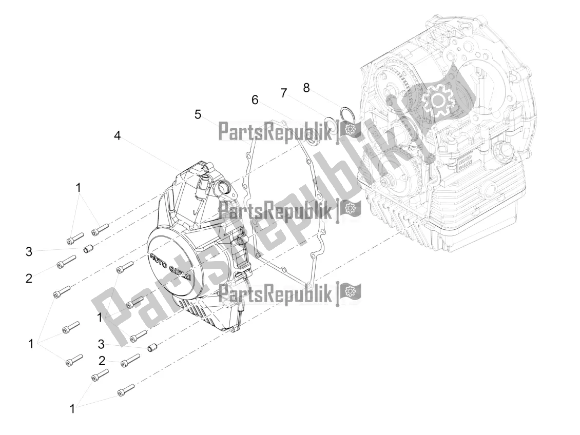 Toutes les pièces pour le Couvercle De Volant du Moto-Guzzi V7 III Racer 750 E4 ABS 2017-2018-2019 Nafta 2019