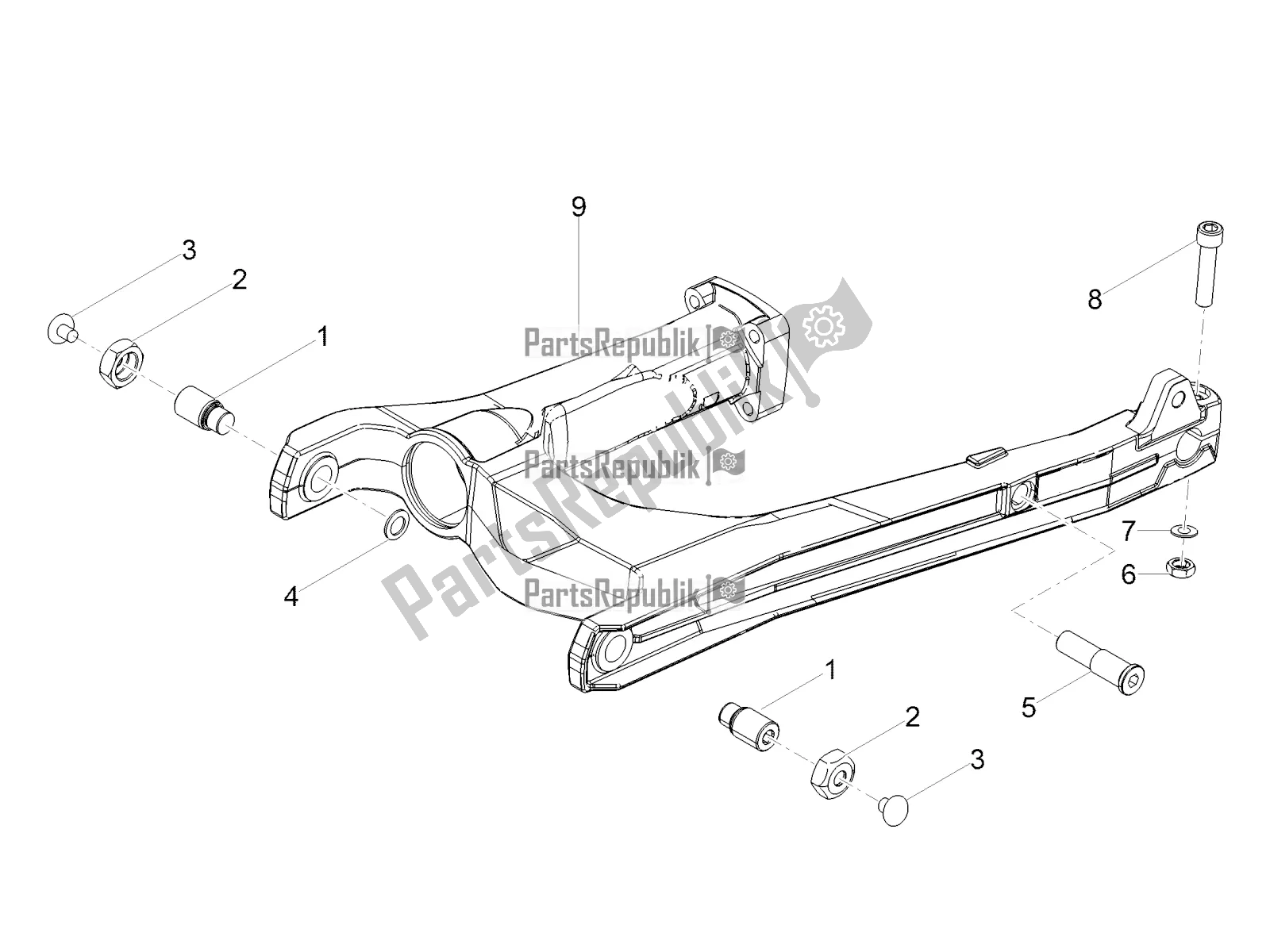 Todas las partes para Brazo Oscilante de Moto-Guzzi V7 III Racer 750 E4 ABS 2017-2018-2019 Nafta 2019