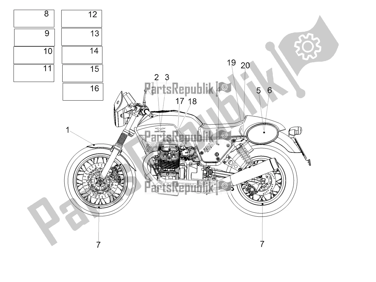 Toutes les pièces pour le Décalque du Moto-Guzzi V7 III Racer Limited 750 2019