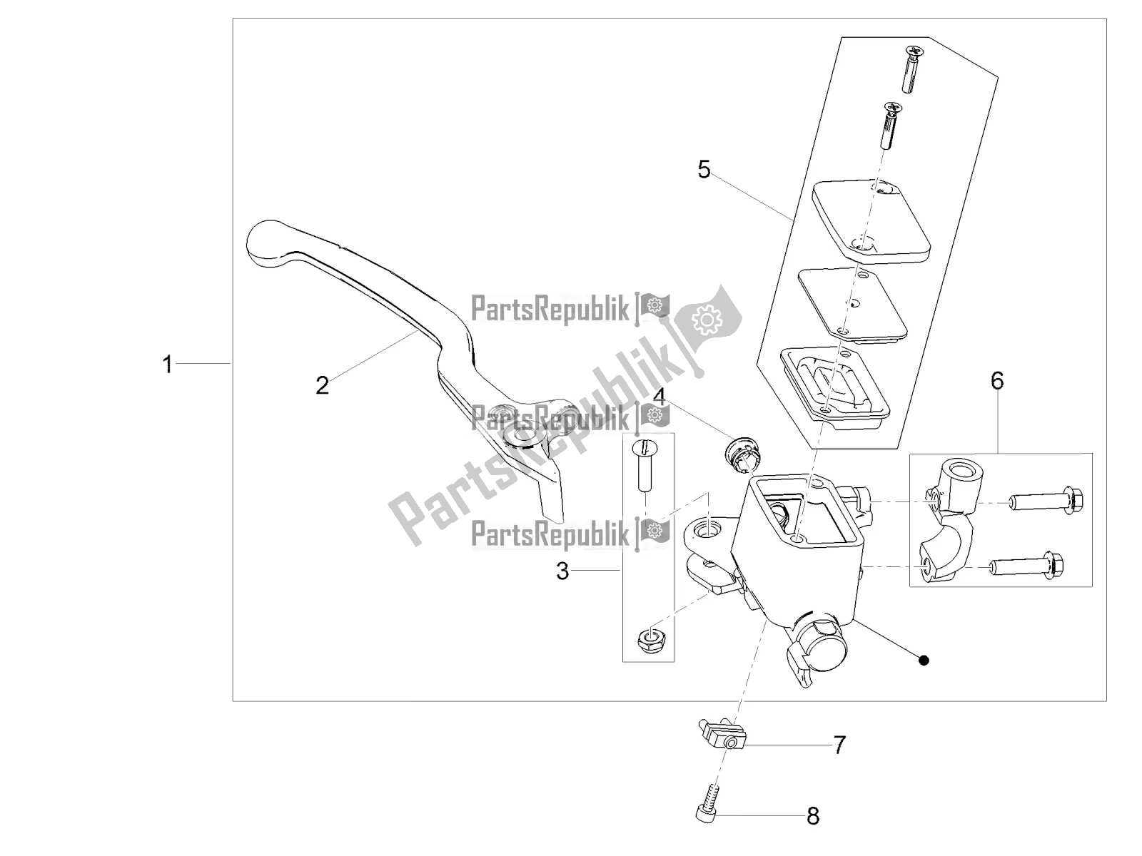 All parts for the Front Master Cilinder of the Moto-Guzzi V7 III Racer Limited 750 2019