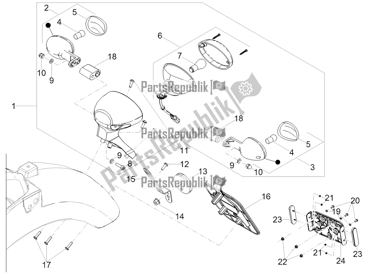 Tutte le parti per il Luci Posteriori del Moto-Guzzi V7 III Racer Limited 750 2019