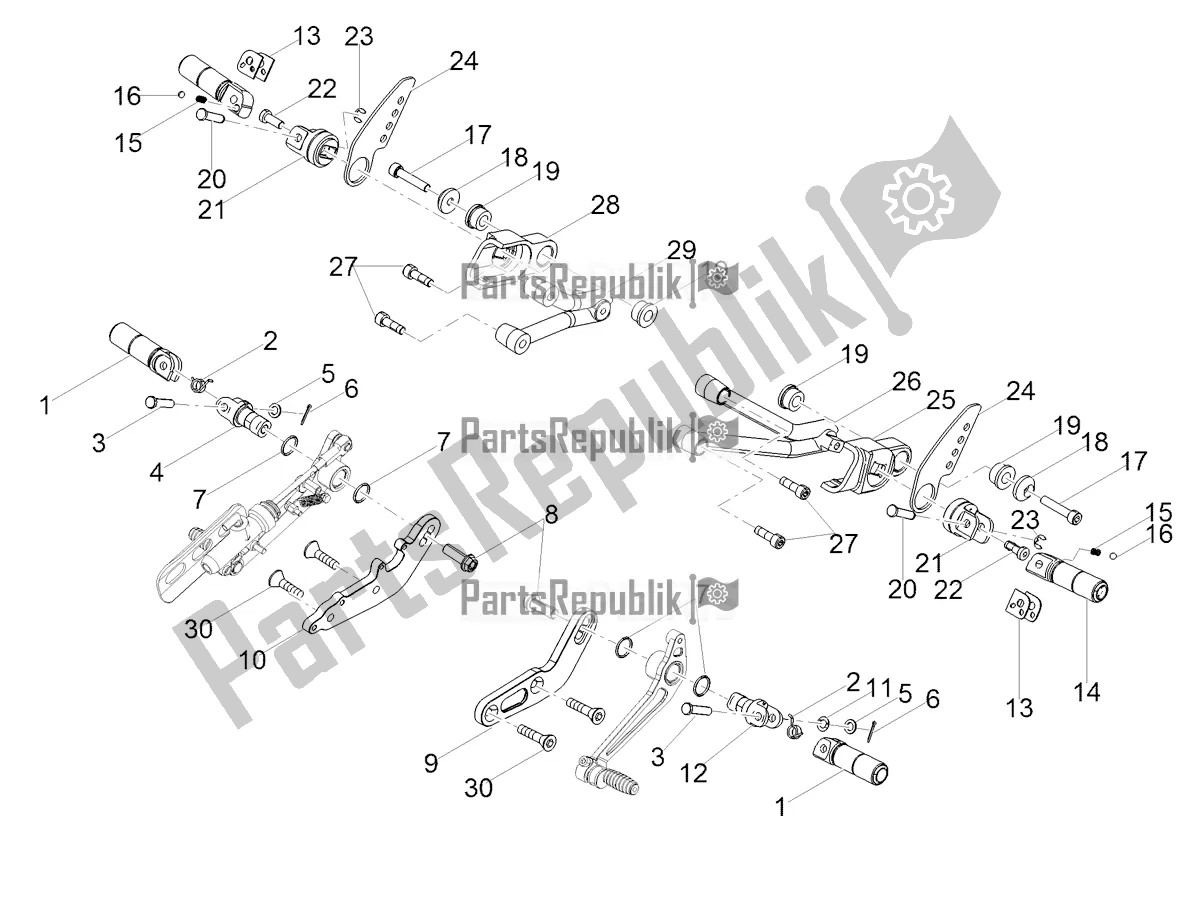 Toutes les pièces pour le Repose-pieds du Moto-Guzzi V7 III Racer Limited 750 2020