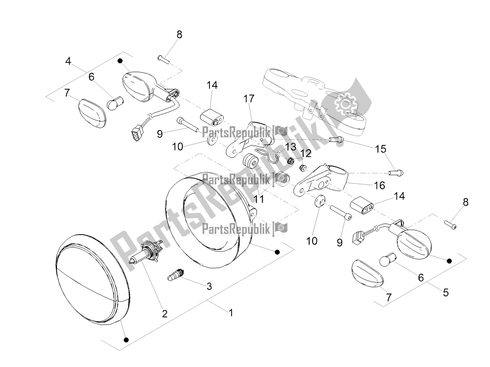 Toutes les pièces pour le Feux Avant du Moto-Guzzi V7 III Racer Limited 750 2021