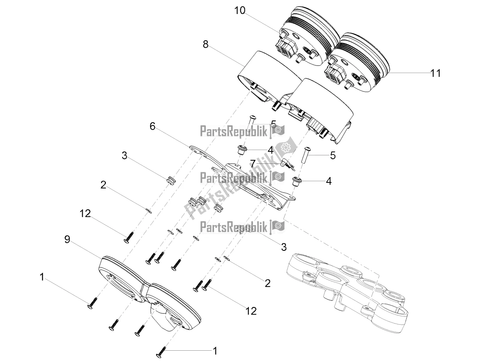 Alle onderdelen voor de Instrumenten van de Moto-Guzzi V7 III Racer Limited 750 2021