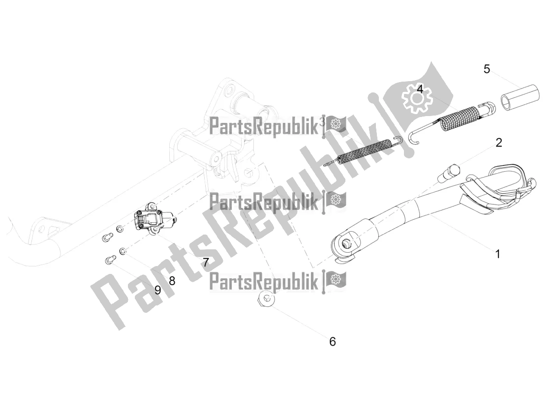 Tutte le parti per il Cavalletto Centrale del Moto-Guzzi V7 III Rough 750 2020