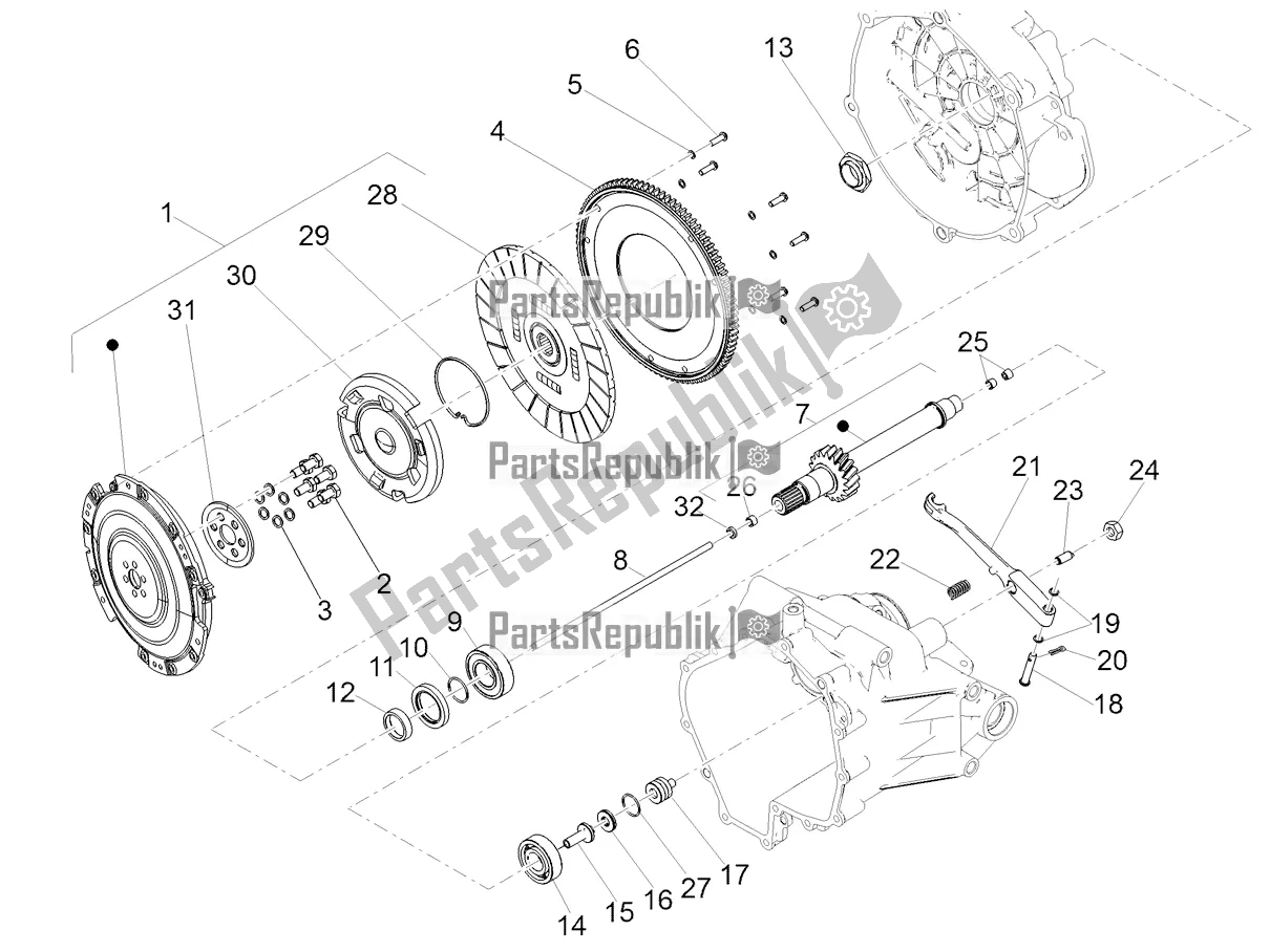 Alle onderdelen voor de Koppeling van de Moto-Guzzi V7 III Rough 750 2020