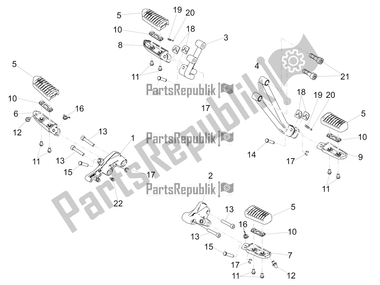 Tutte le parti per il Poggiapiedi del Moto-Guzzi V7 III Rough 750 2020