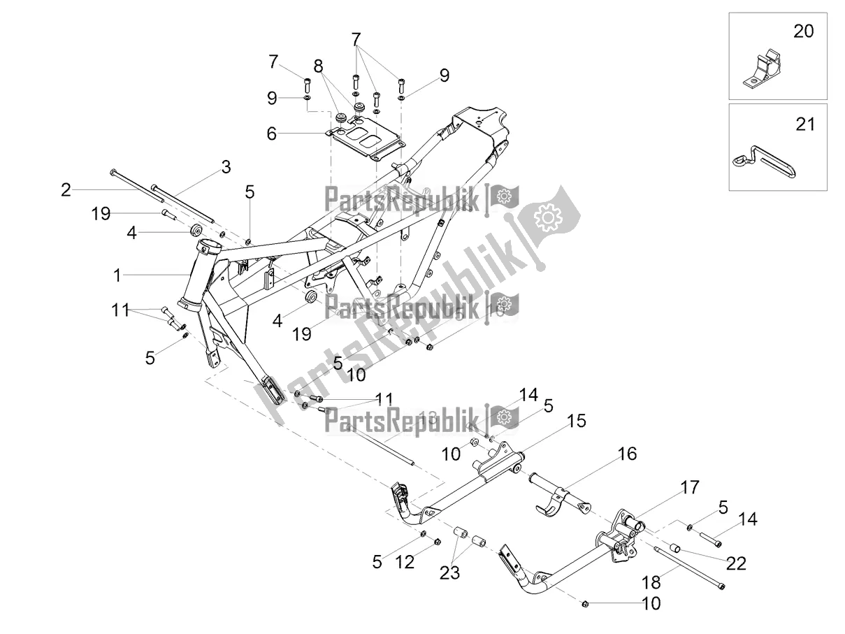 Toutes les pièces pour le Cadre du Moto-Guzzi V7 III Rough 750 2020