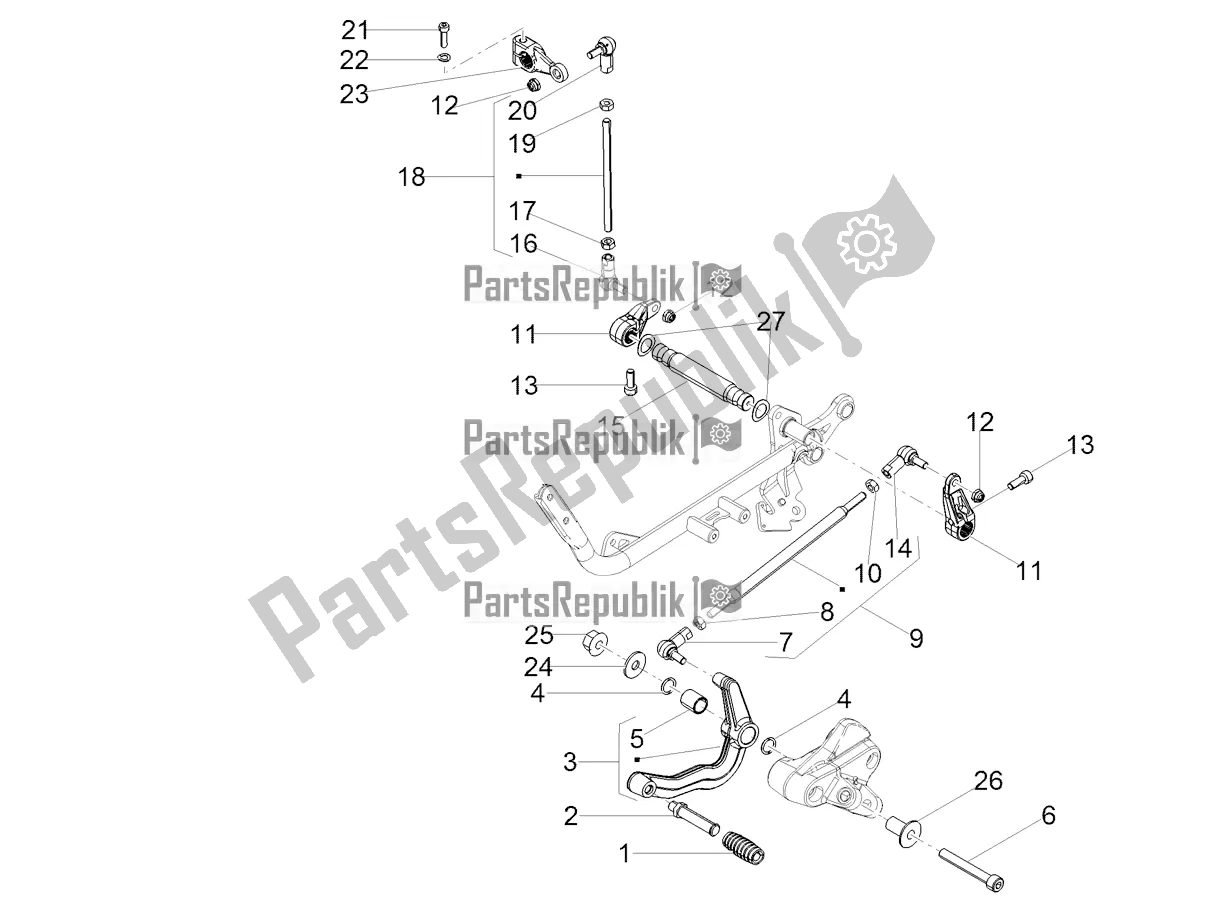 All parts for the Gear Lever of the Moto-Guzzi V7 III Rough 750 2020