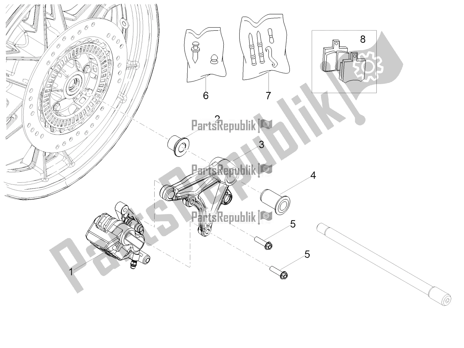 Toutes les pièces pour le étrier De Frein Arrière du Moto-Guzzi V7 III Rough 750 2020