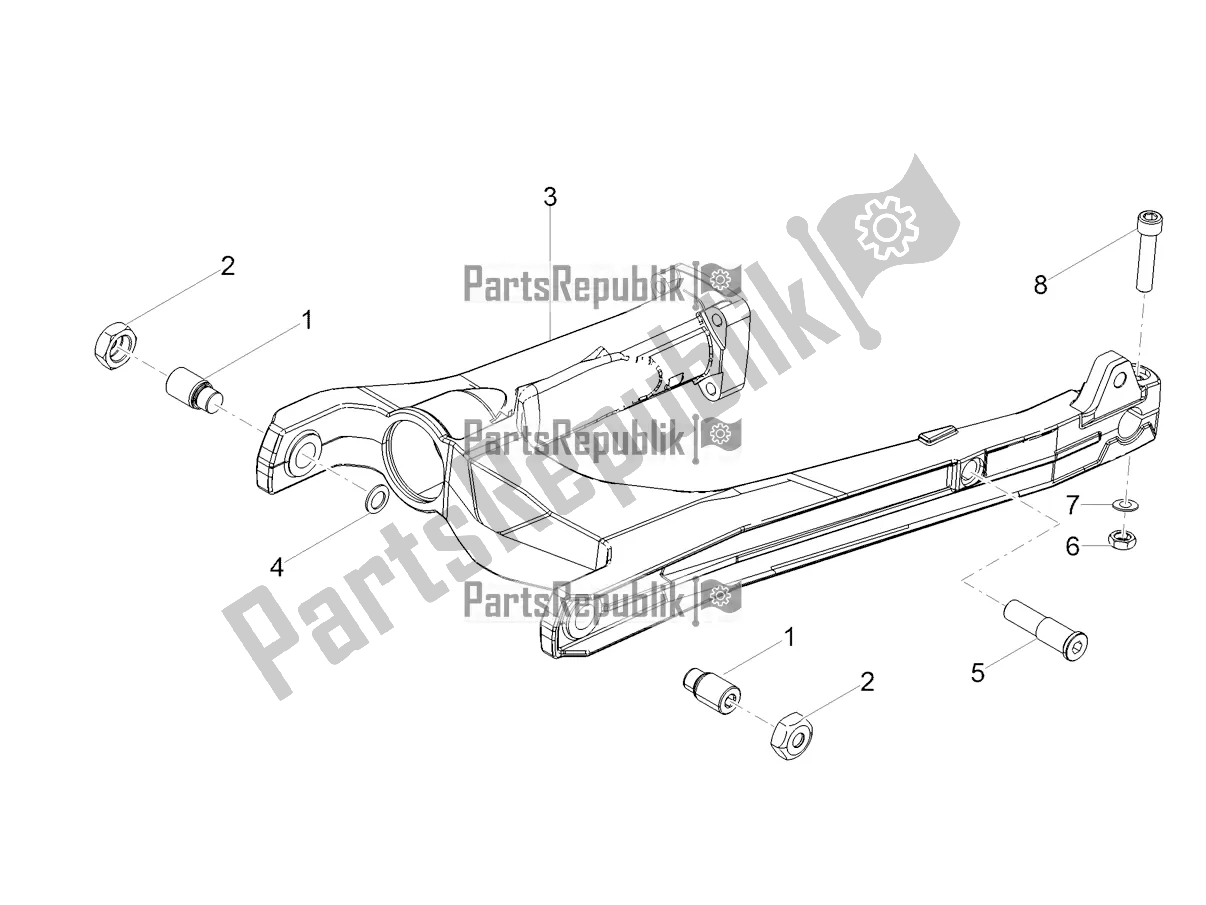 Toutes les pièces pour le Bras Oscillant du Moto-Guzzi V7 III Rough 750 2020