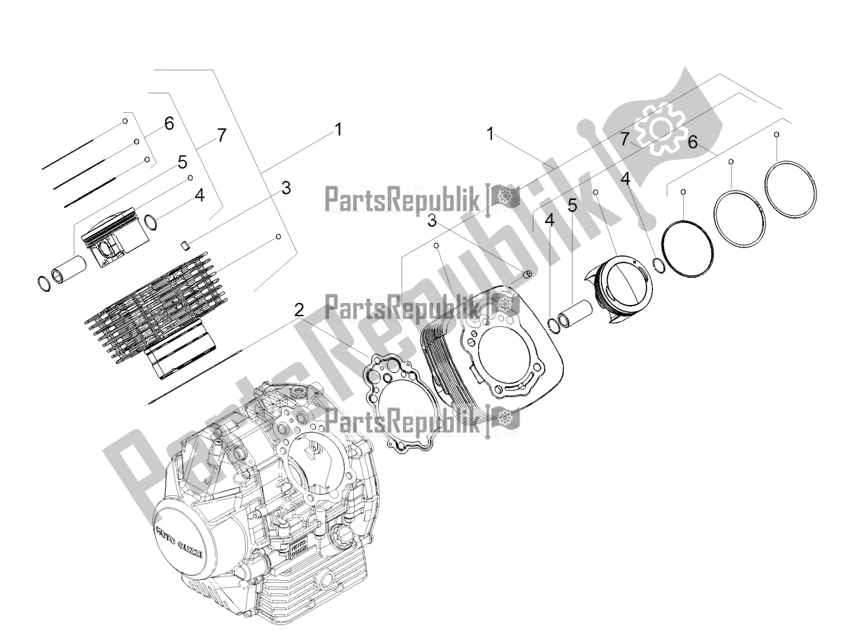 Todas as partes de Cilindro - Pistão do Moto-Guzzi V7 III Rough 750 2021