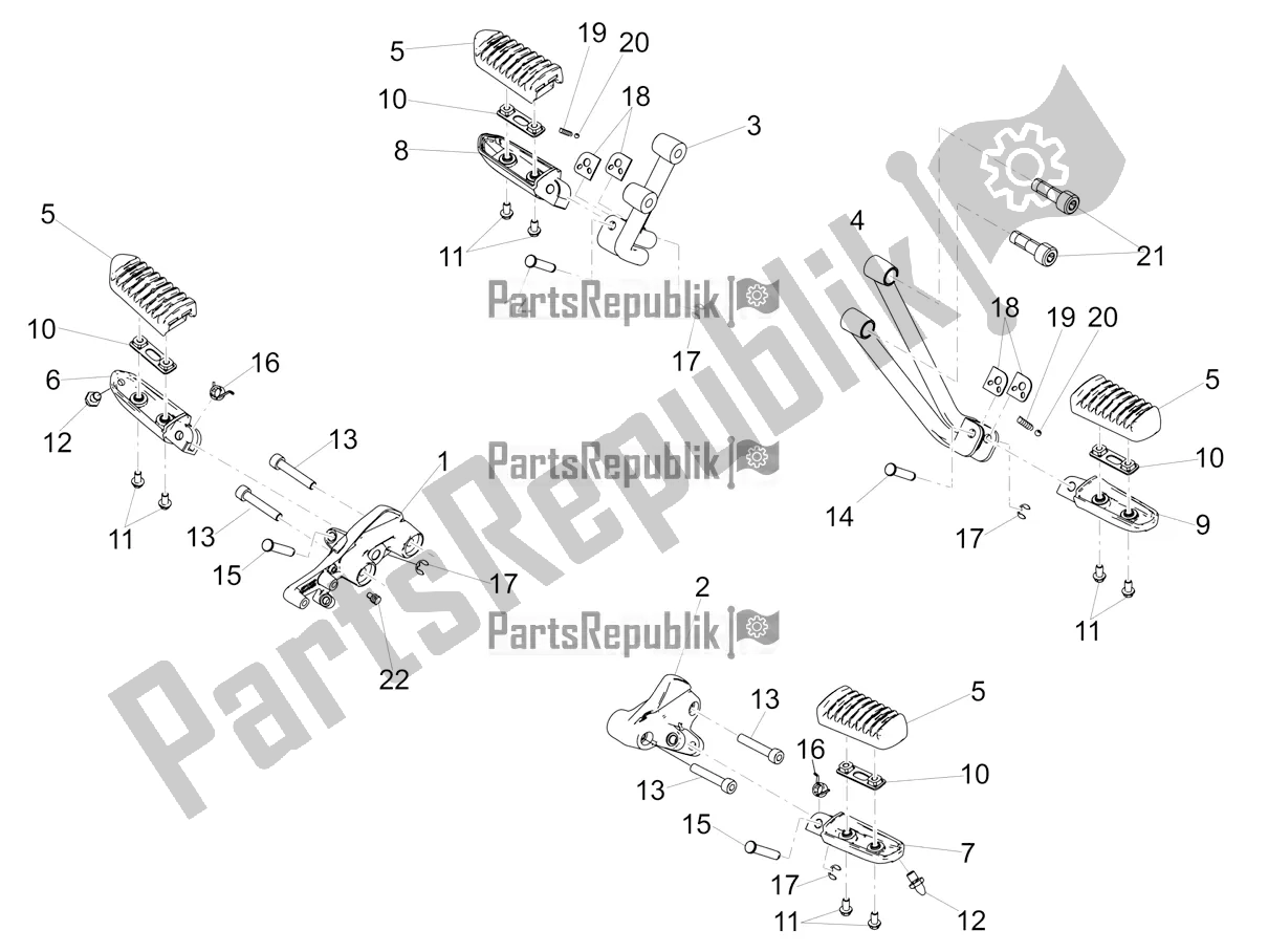 Tutte le parti per il Poggiapiedi del Moto-Guzzi V7 III Rough 750 2021