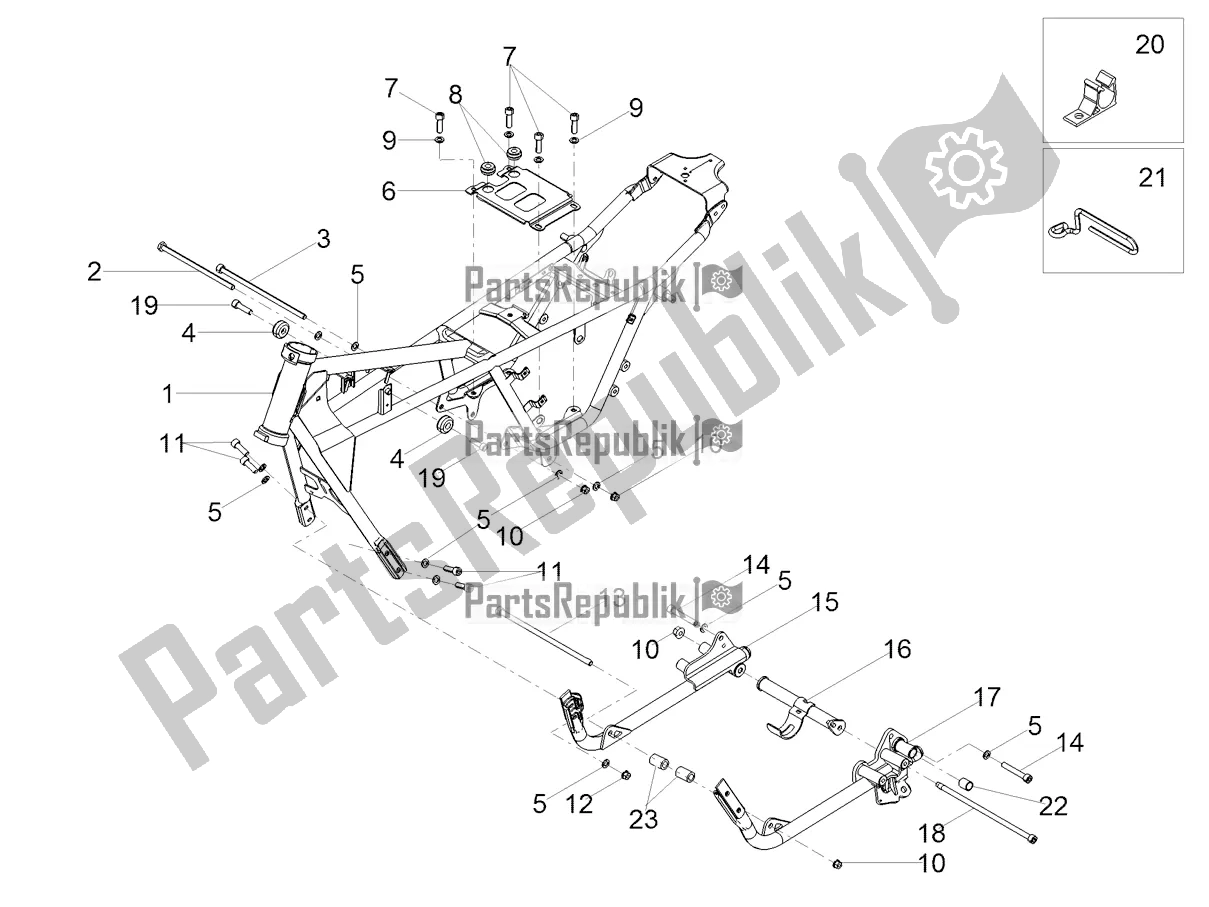 Tutte le parti per il Telaio del Moto-Guzzi V7 III Rough 750 2021