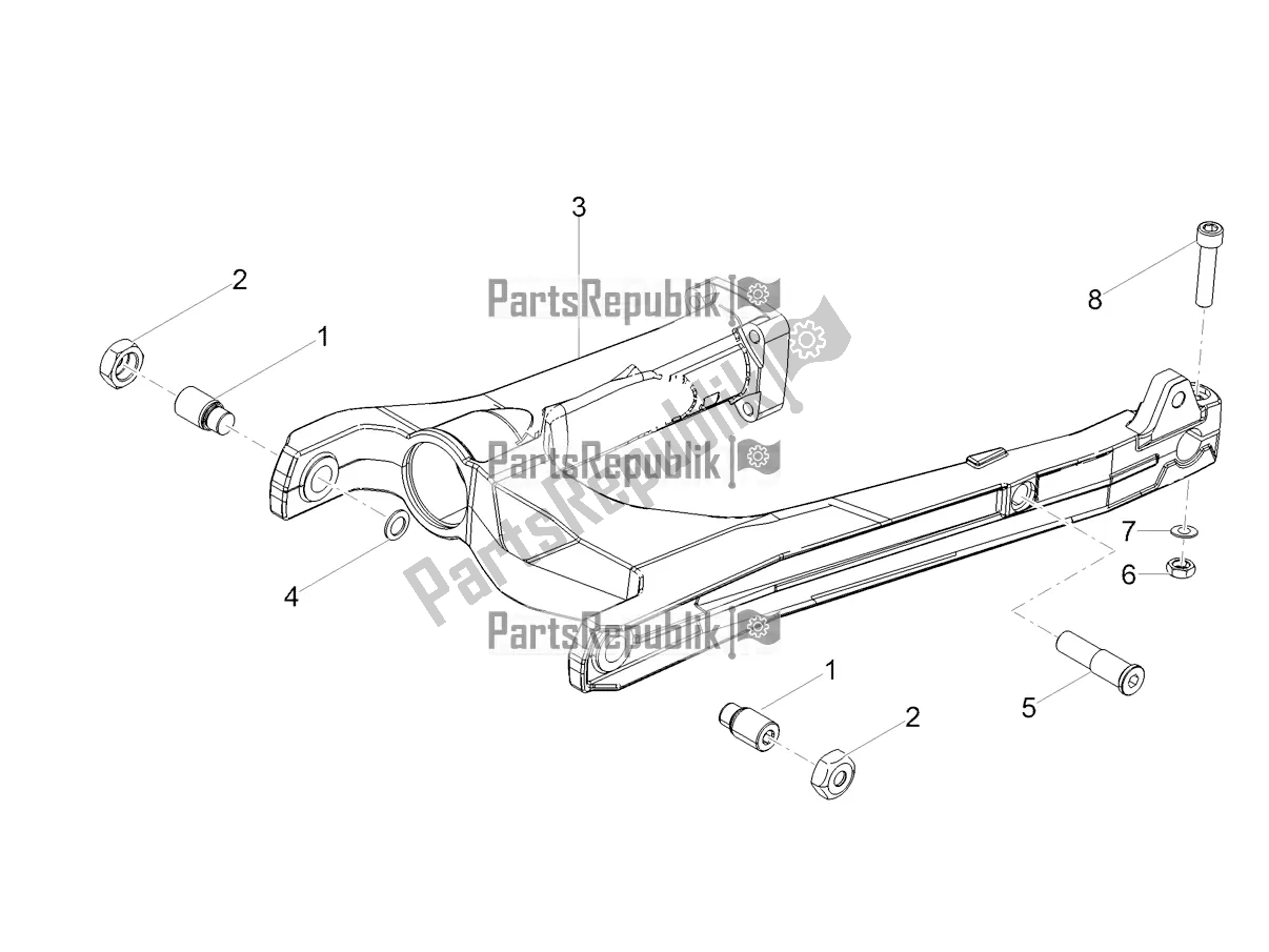 Alle onderdelen voor de Zwenkarm van de Moto-Guzzi V7 III Rough 750 2021