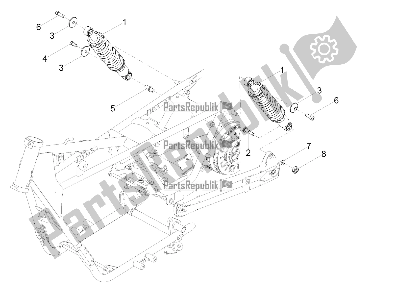 Todas las partes para Amortiguador de Moto-Guzzi V7 III Rough 750 ABS 2018