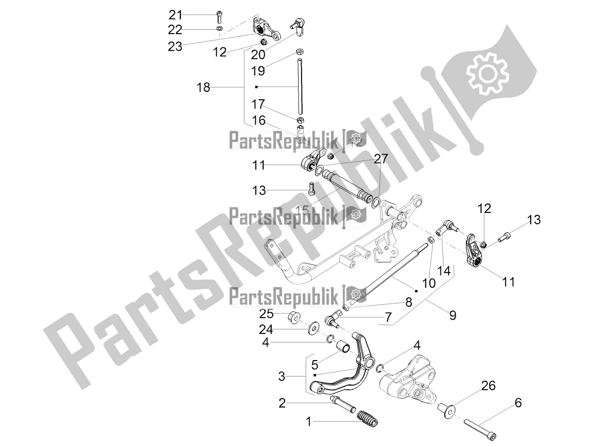 All parts for the Gear Lever of the Moto-Guzzi V7 III Rough 750 ABS 2019
